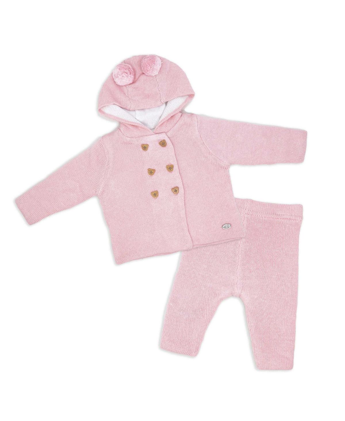Baby Girls 2 Piece Pink Jacket and Trouser Knitted Set