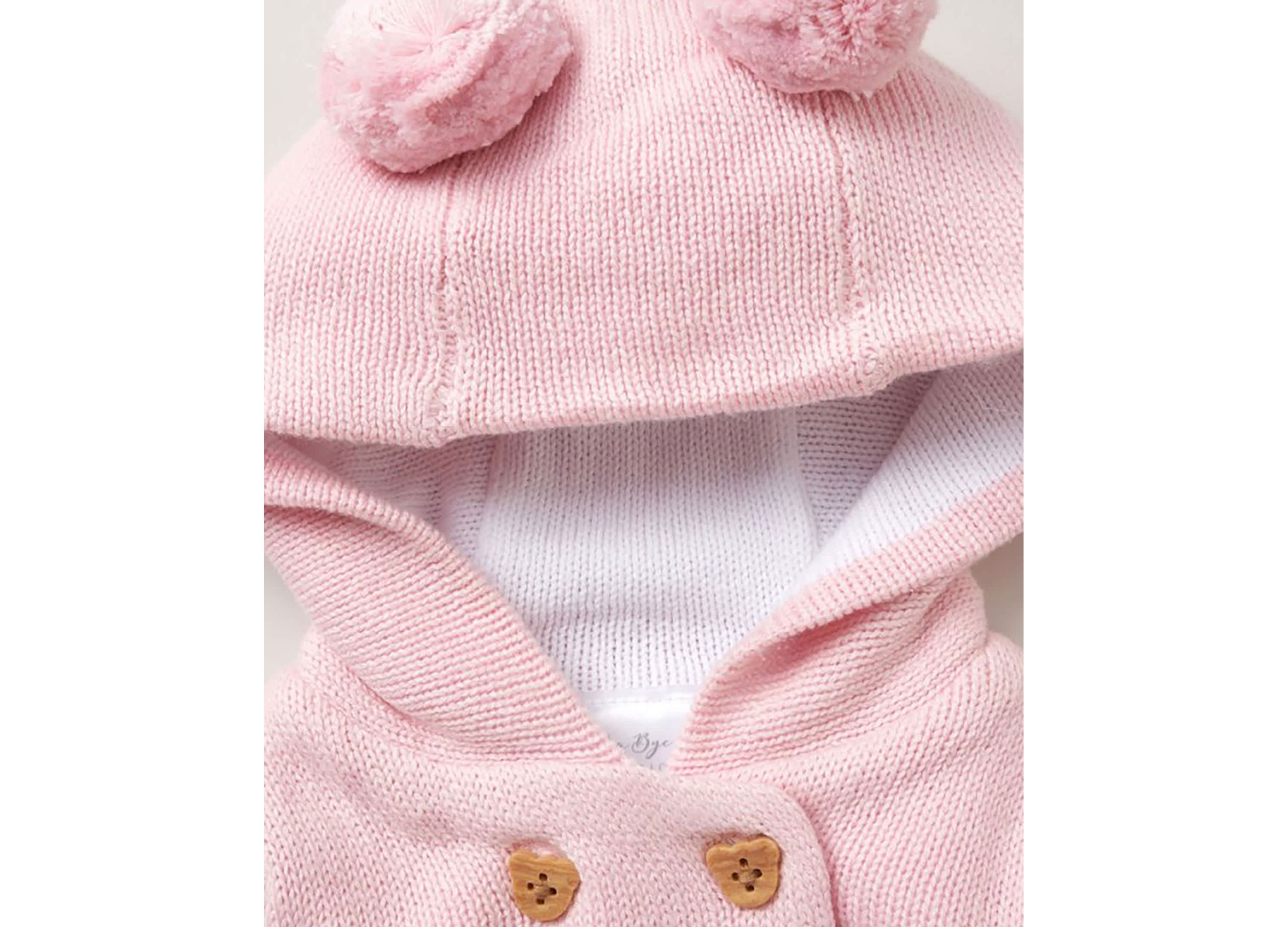 Baby Girls 2 Piece Pink Jacket and Trouser Knitted Set
