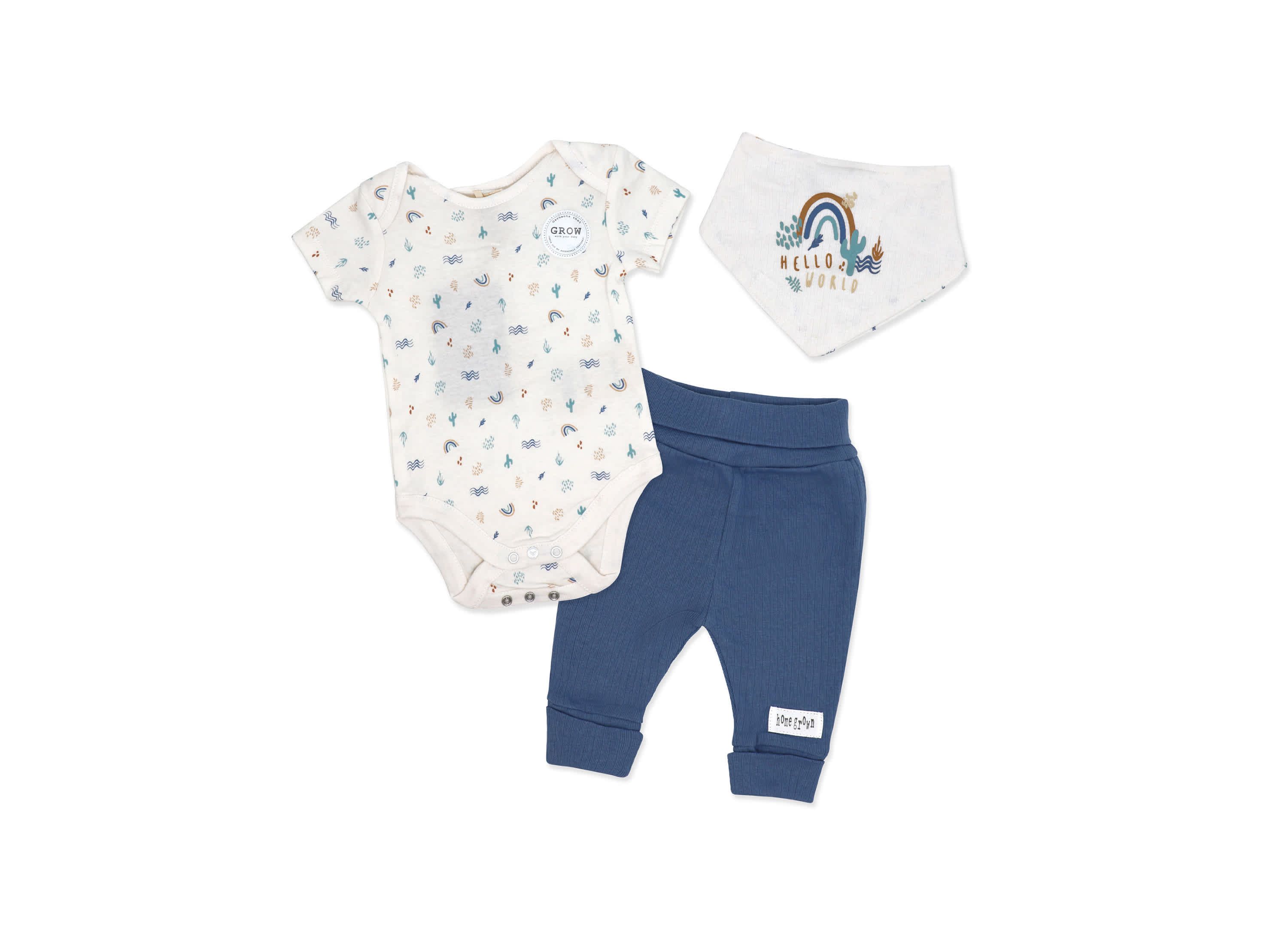 Baby Boys Organic Cotton  3 Piece Southwest Layette Set