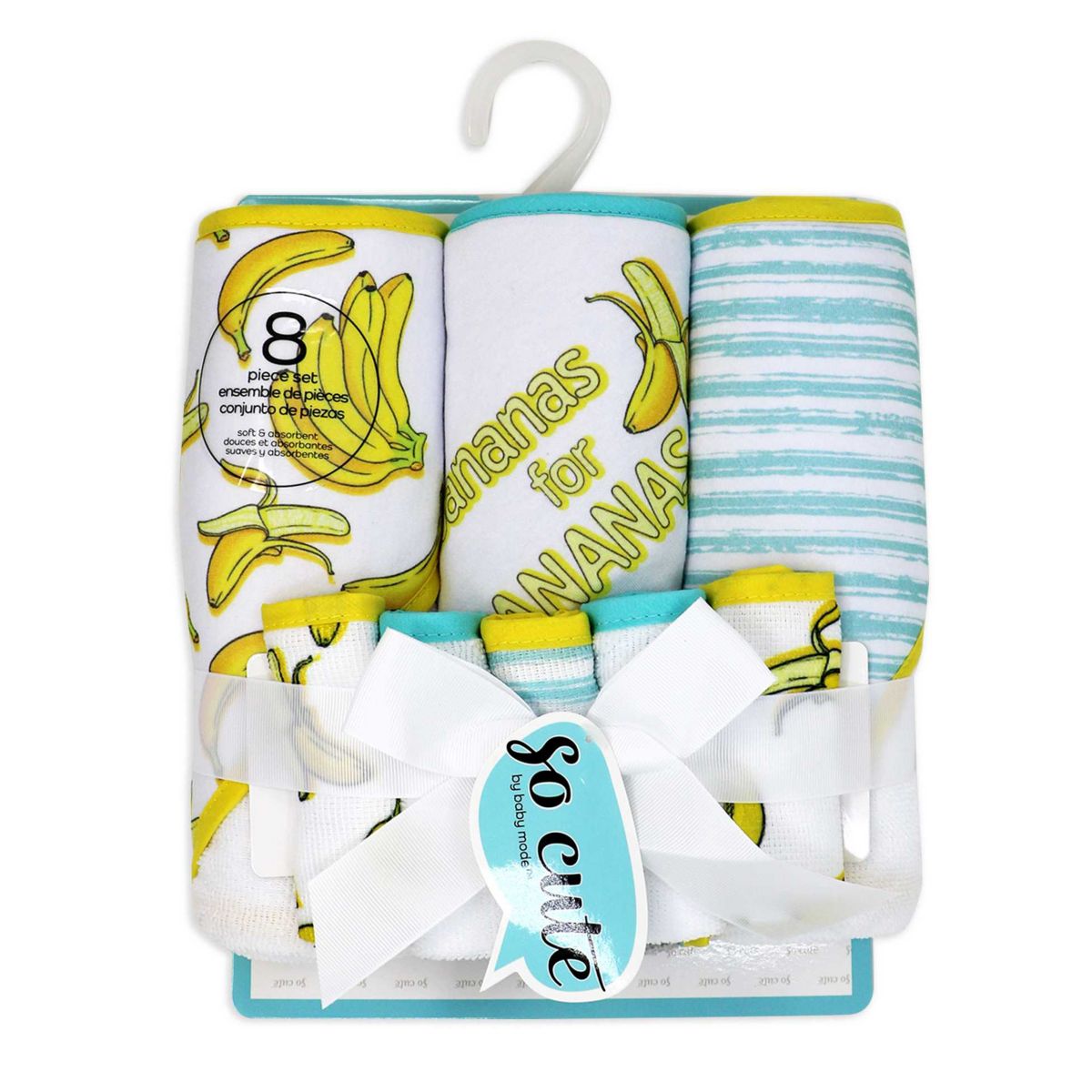 Baby Boys and Baby Girls 8 Piece Hooded Bath Towel and Wash Cloth Set