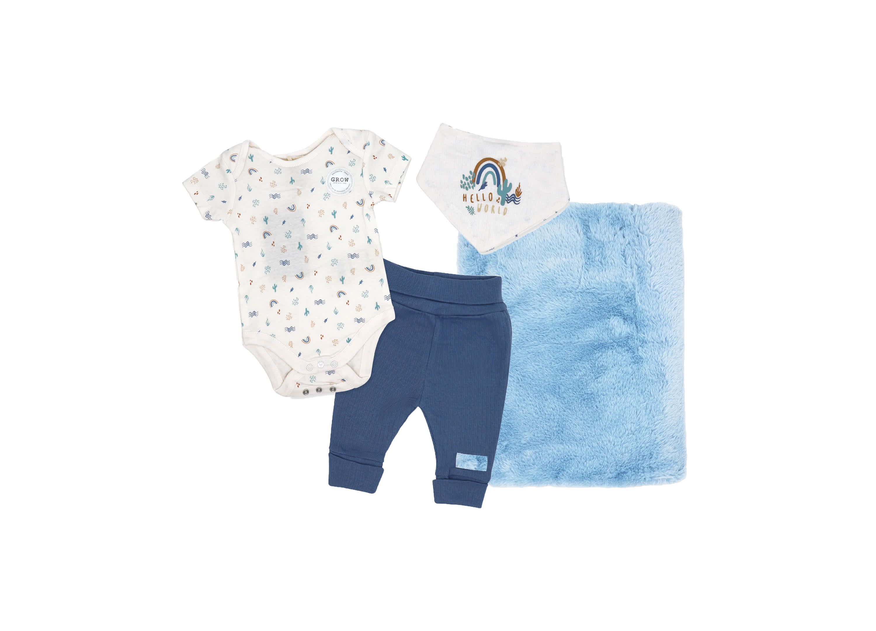 Baby Boys and Baby Girls Home Grown Baby 4 Piece Gift Set