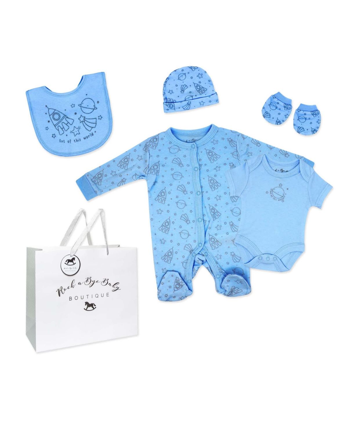Baby Boys Space 5 Piece Layette Gift Set