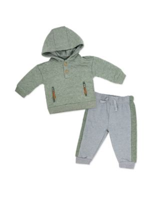 Baby Mode Baby Boys 2 Piece Quilted Jogger Set