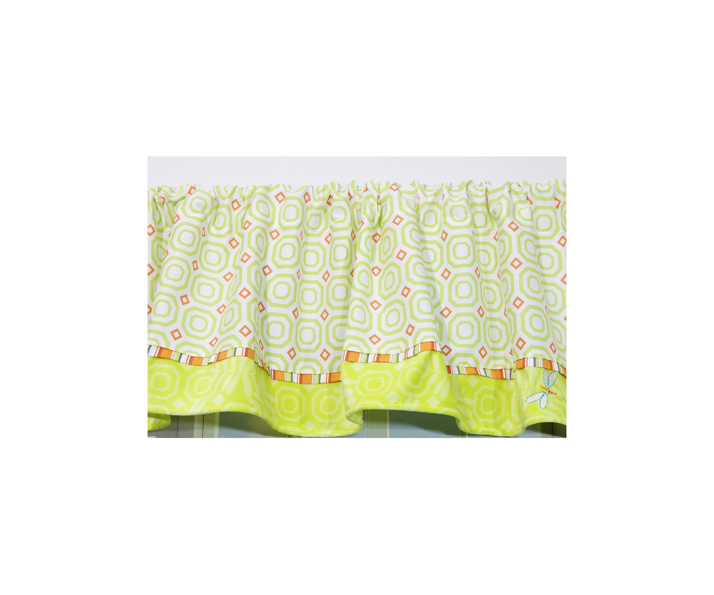Baby Nursery Geometric Dragonfly Window Valance