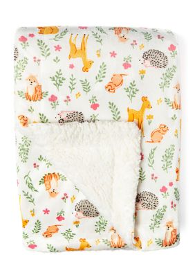 Tendertyme baby girls fawn pattern mink sherpa blanket  belk
