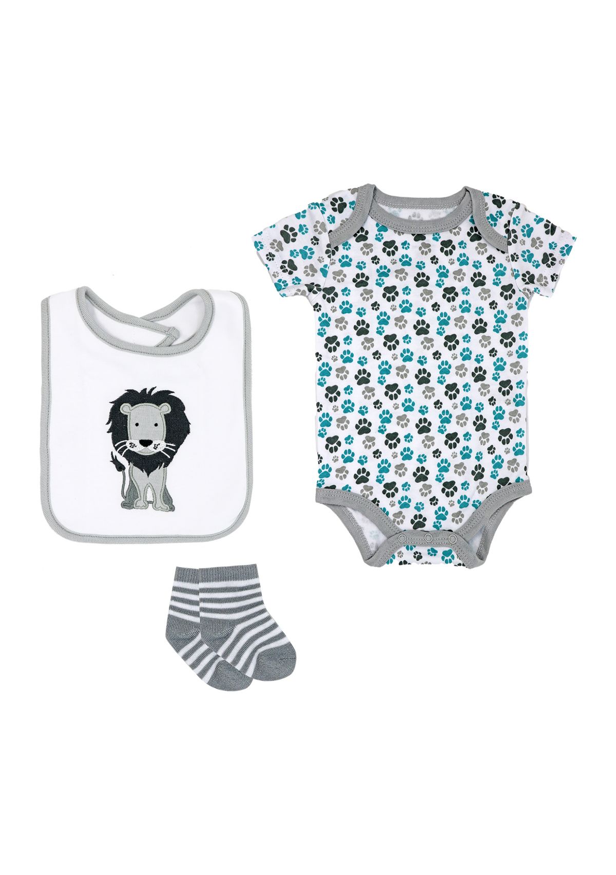 Baby Boys and Girls 3 Piece Box Set, Includes Bodysuit, Bib and Socks