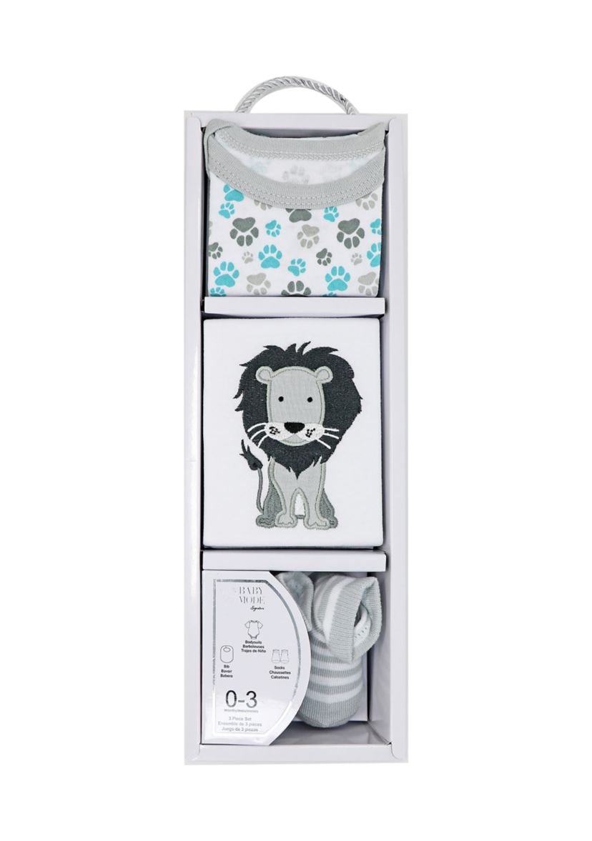 Baby Boys and Girls 3 Piece Box Set, Includes Bodysuit, Bib and Socks