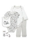 Baby Boys and Girls 5-Piece Moose Layette Set