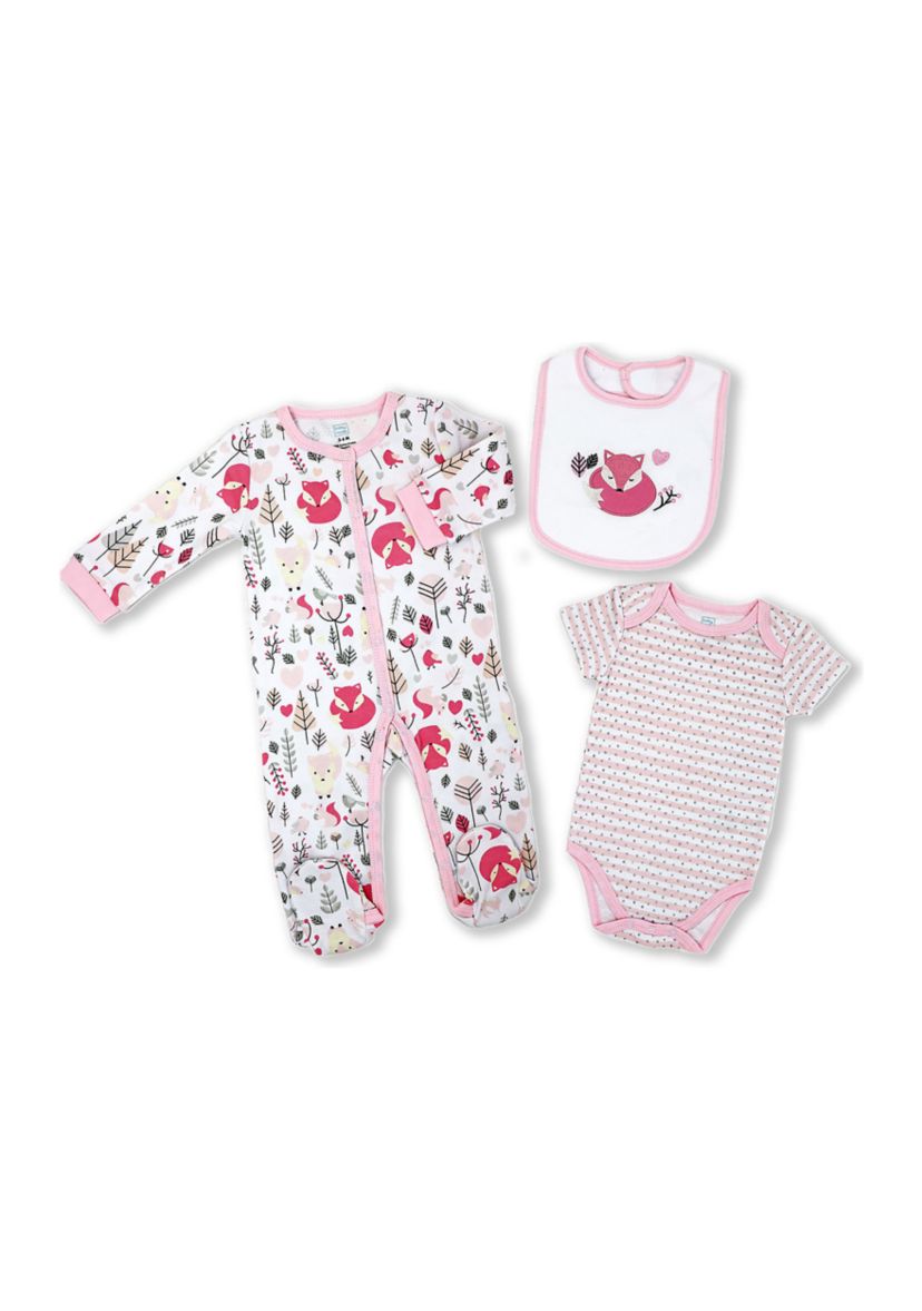 Baby Girls 3 Piece Fox Layette