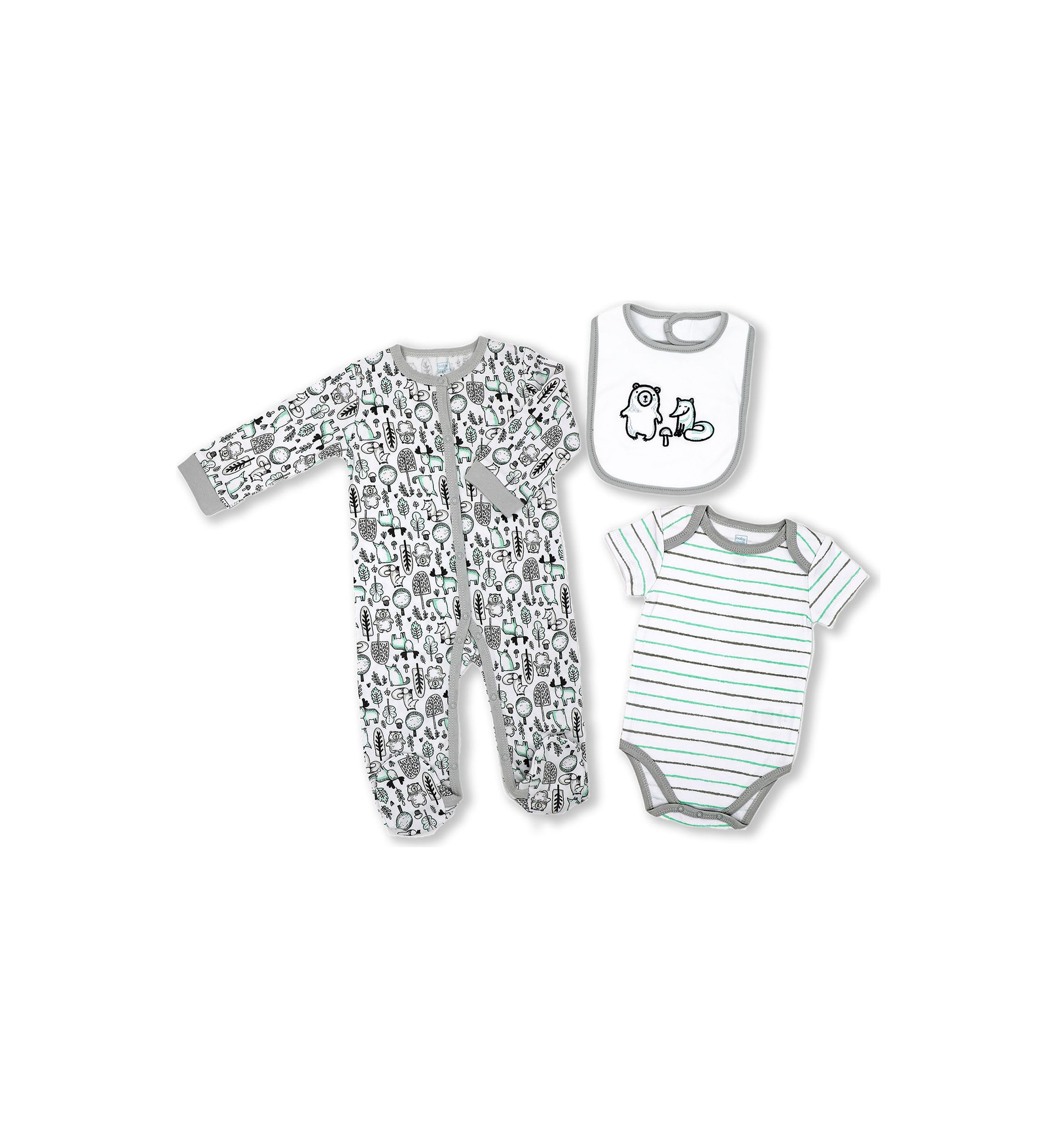 Baby Boys and Girls 3 Piece Woodland Layette