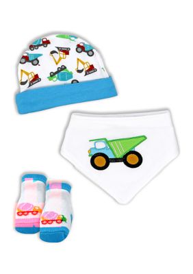 Tendertyme Baby Boys and Girls 3 Piece Panda Accessory Set, White