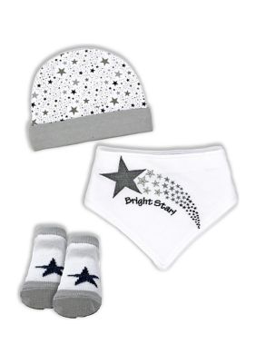 Tendertyme Baby Boys and Girls 3 Piece Panda Accessory Set, White