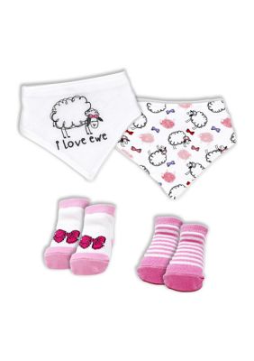 Tendertyme Baby Boys and Girls 4 Piece Star Accessory Set, White