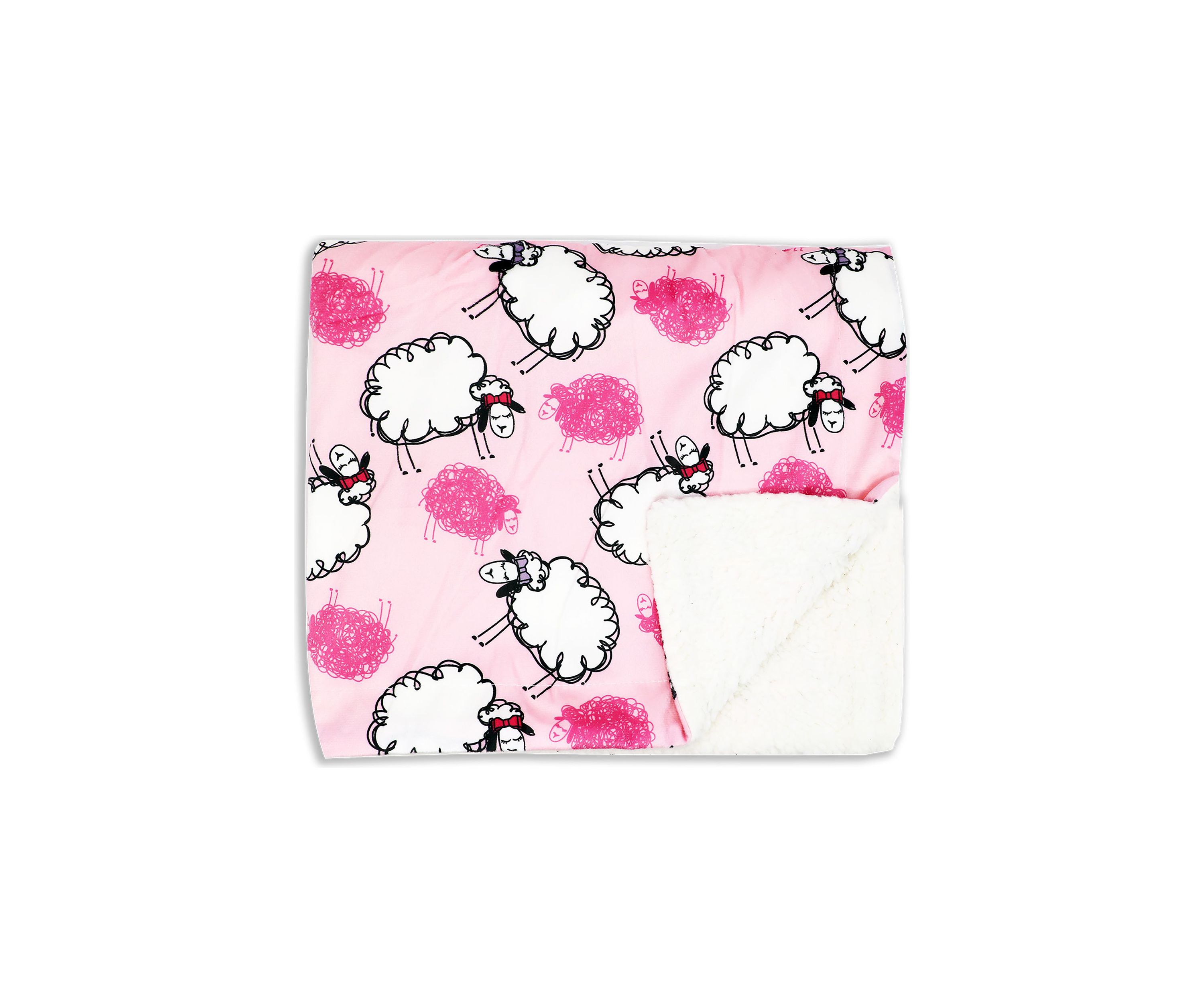Baby Girls Sheep Minky Sherpa Blanket