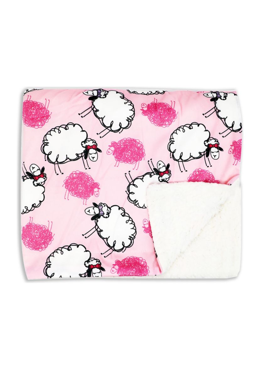 Baby Girls Sheep Minky Sherpa Blanket