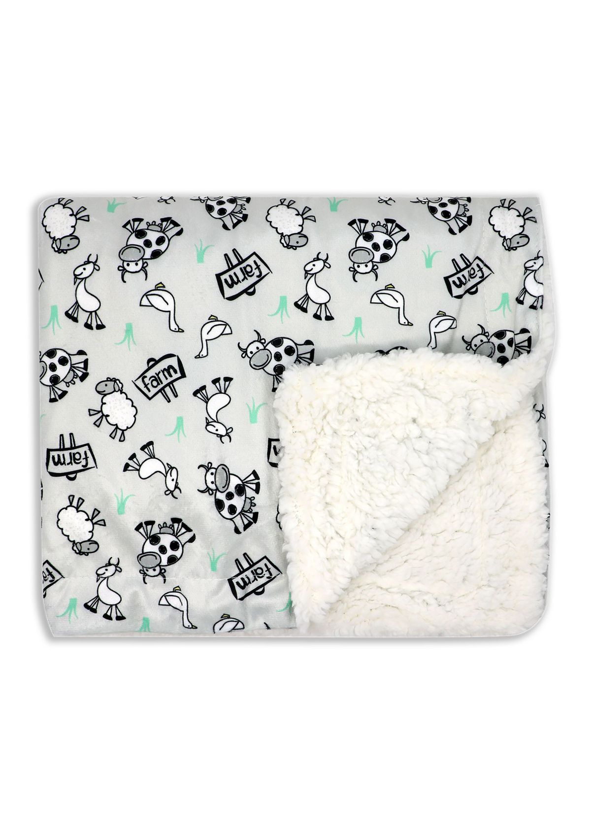 Baby Boys and Girls Farm Minky Sherpa Blanket