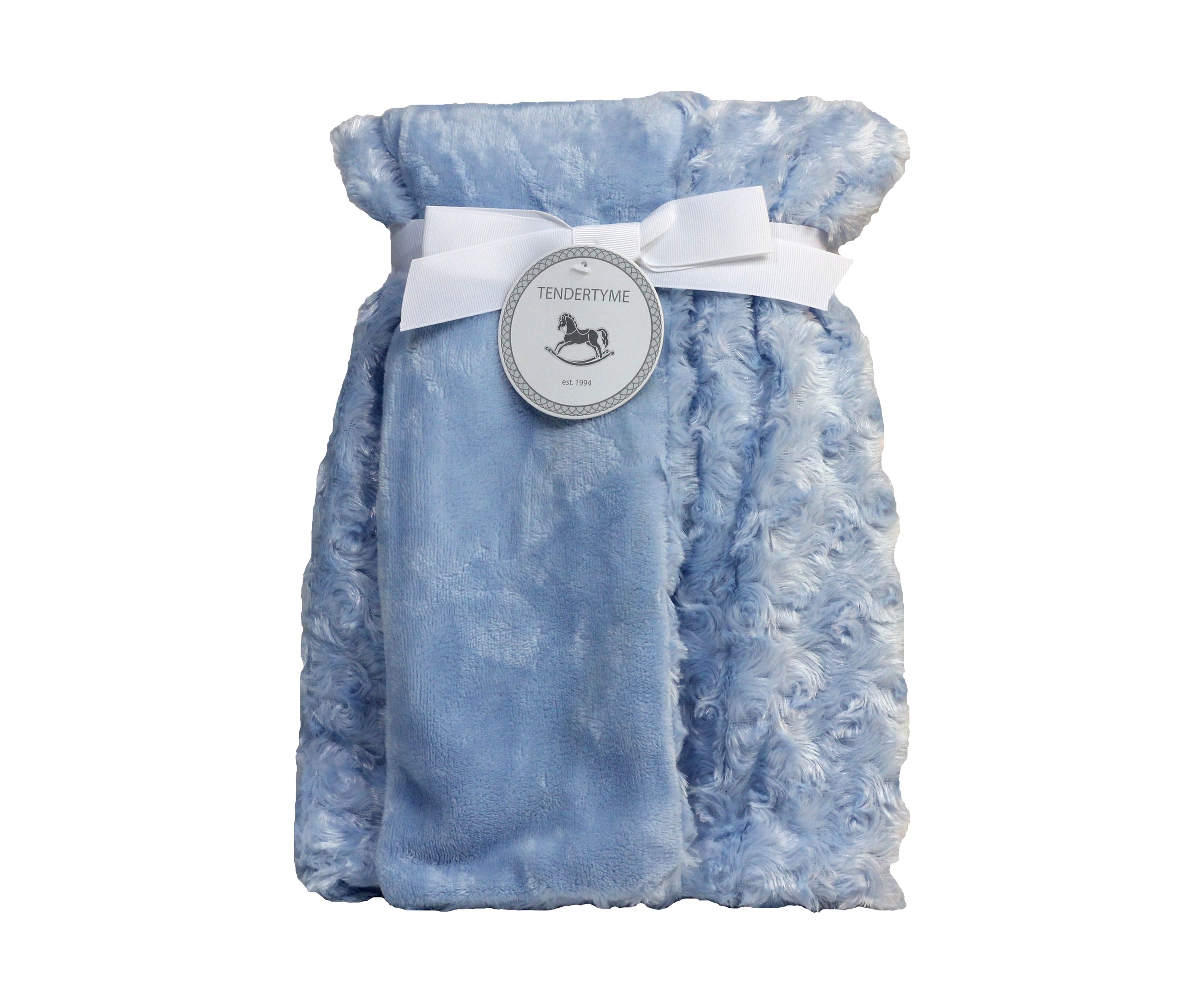 Baby Boys Curly Plush Blanket, Blue
