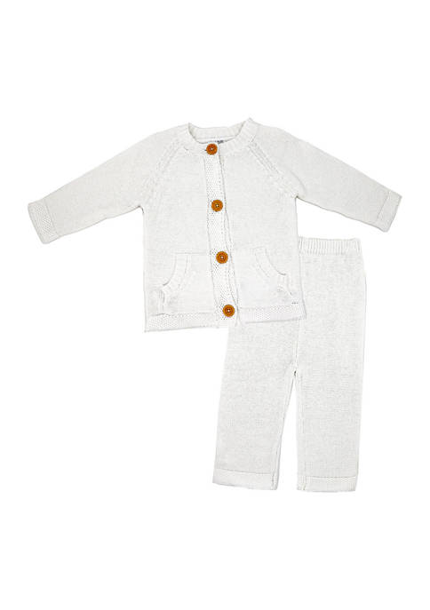 Baby Boys and Girls 2-Piece Knit Set, White