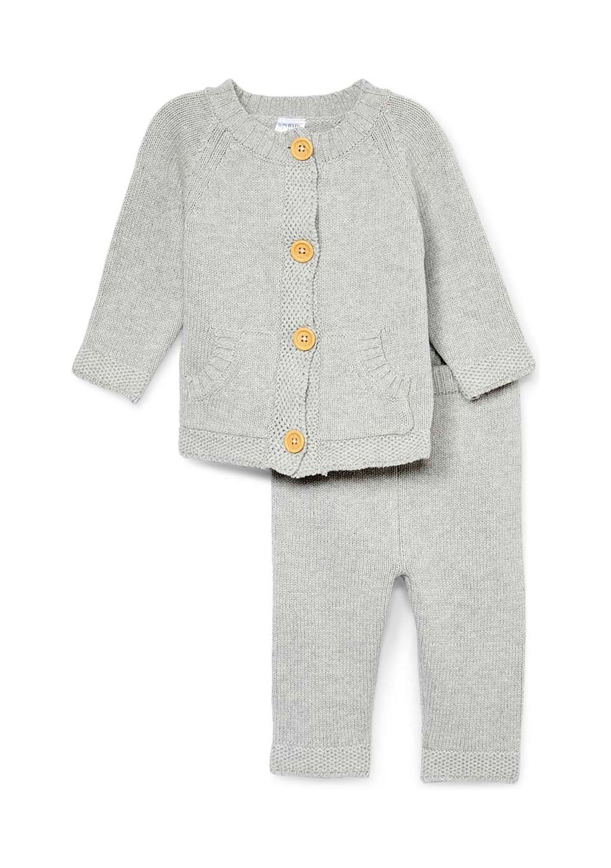 Baby Boys and Girls 2 Piece Knit Set, Gray