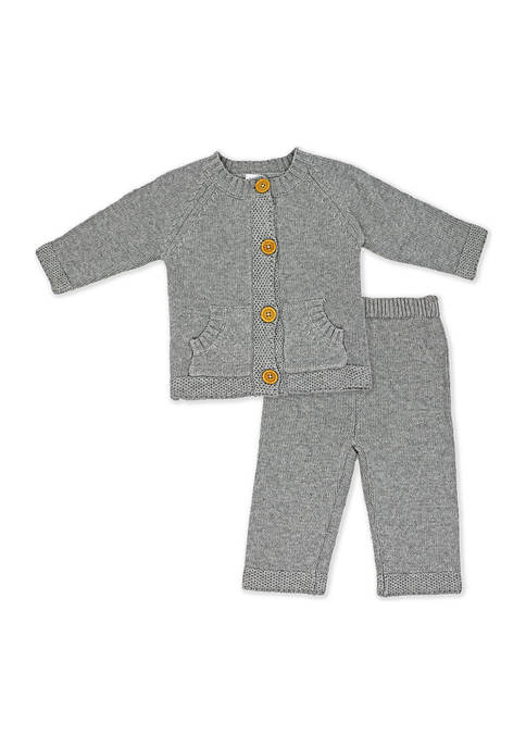 Baby Boys and Girls 2-Piece Knit Set, Gray