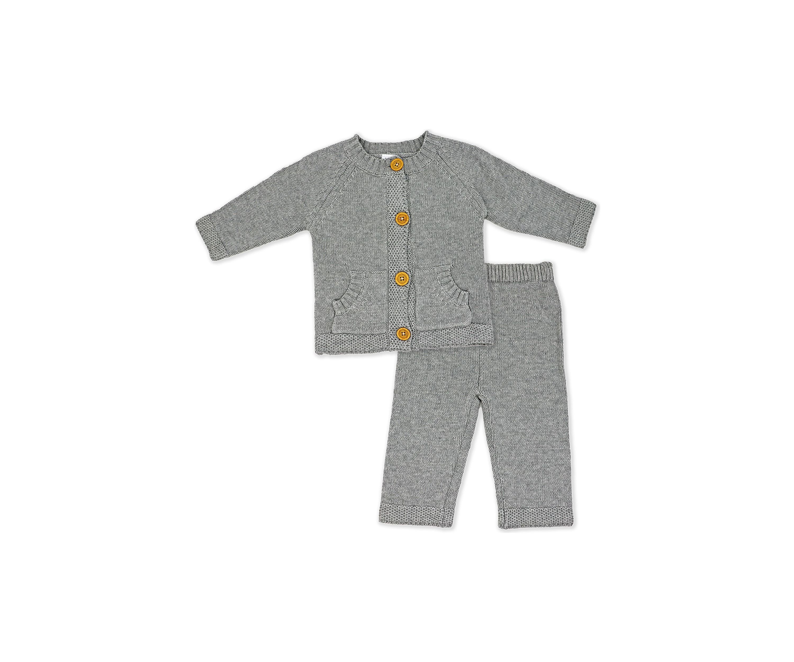 Baby Boys and Girls 2 Piece Knit Set, Gray