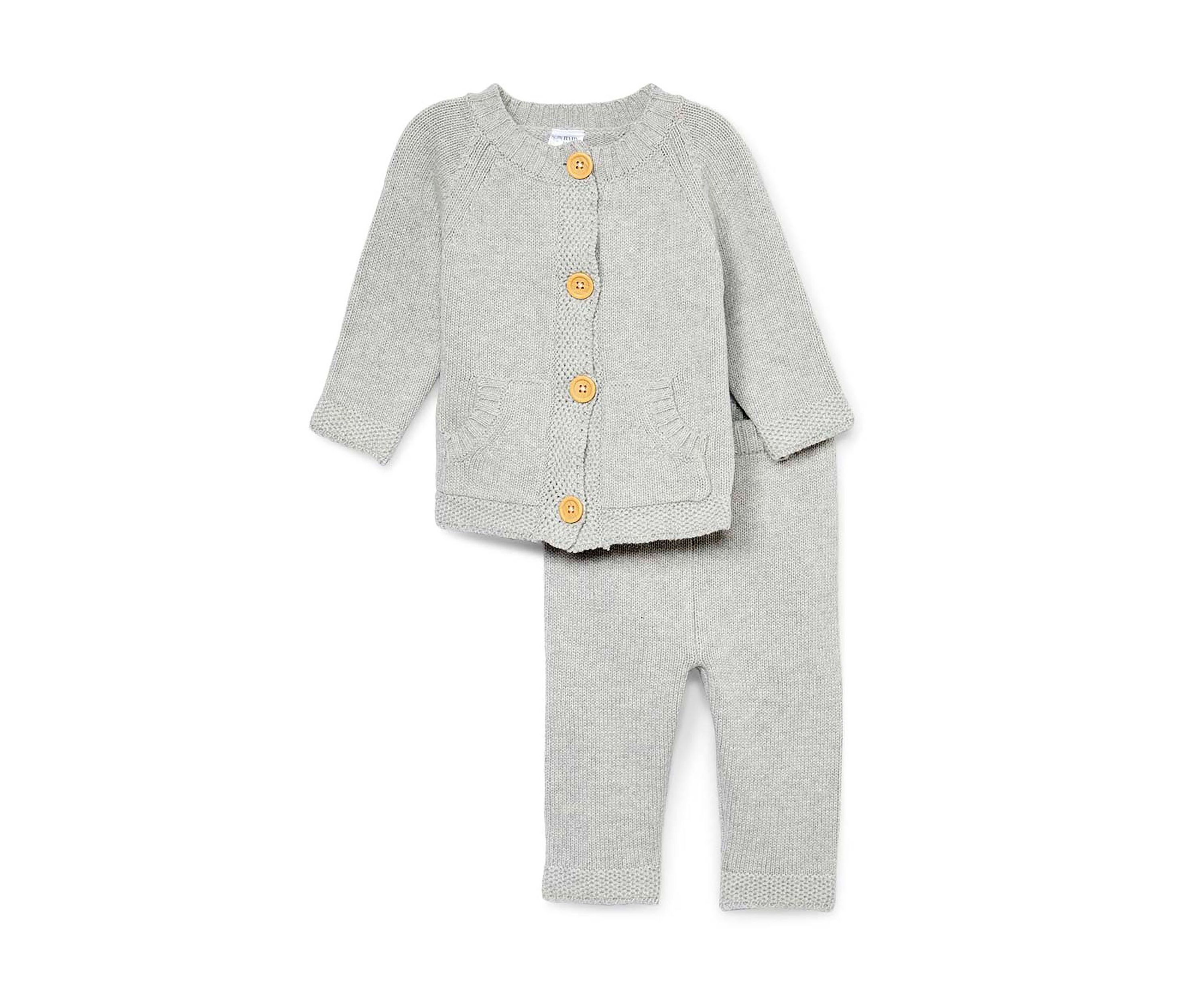 Baby Boys and Girls 2 Piece Knit Set, Gray