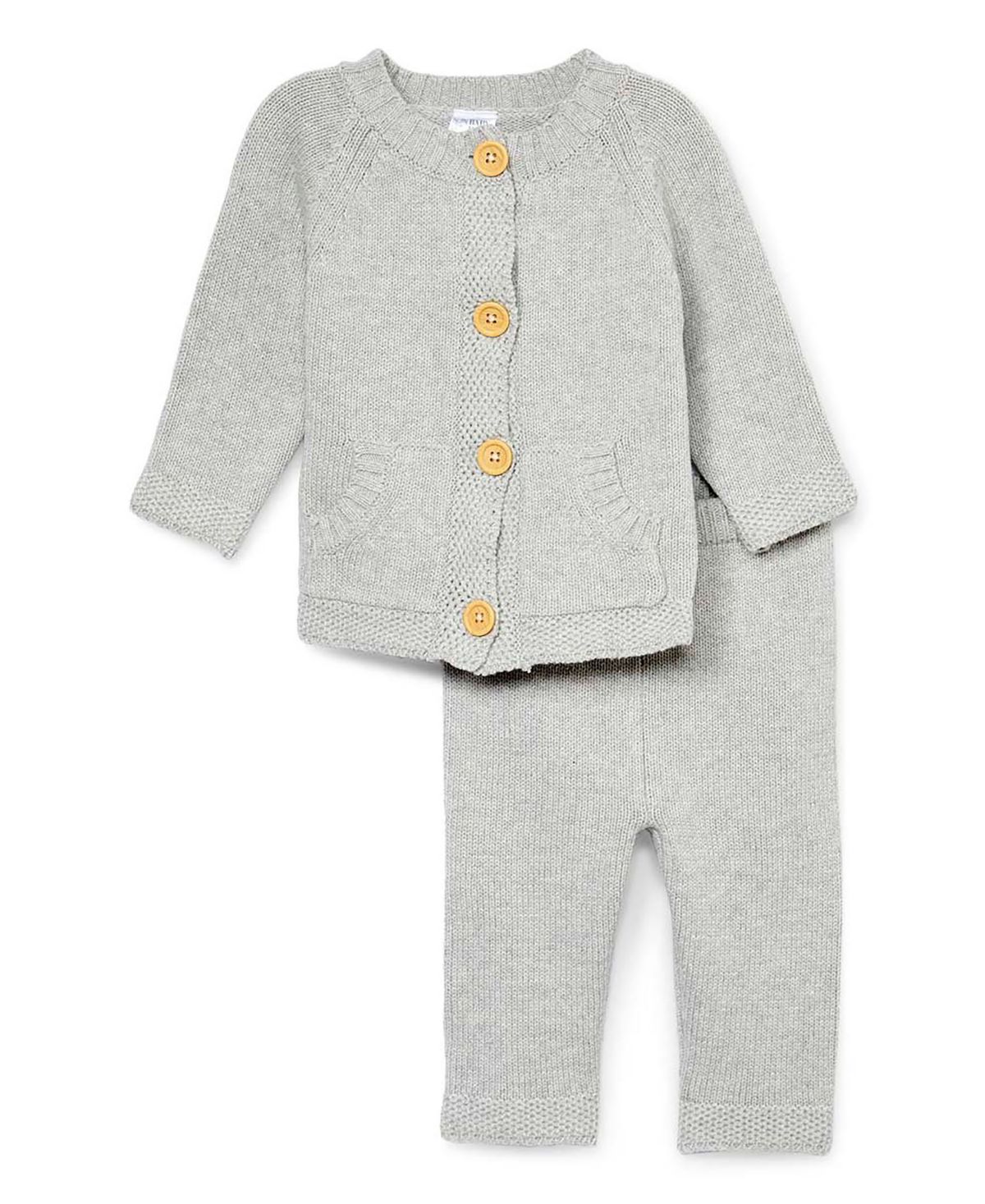 Baby Boys and Girls 2 Piece Knit Set, Gray