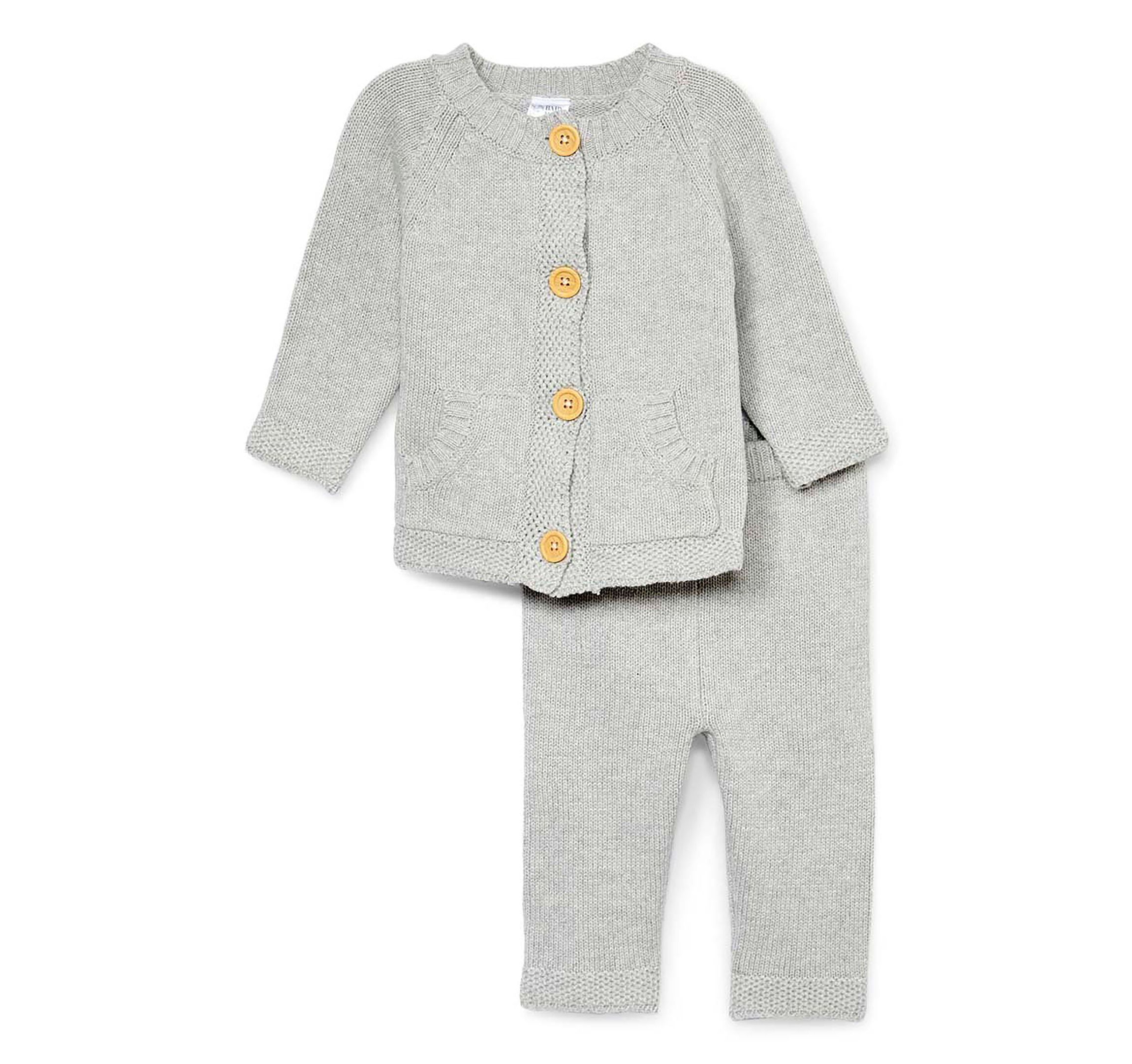 Baby Boys and Girls 2 Piece Knit Set, Gray
