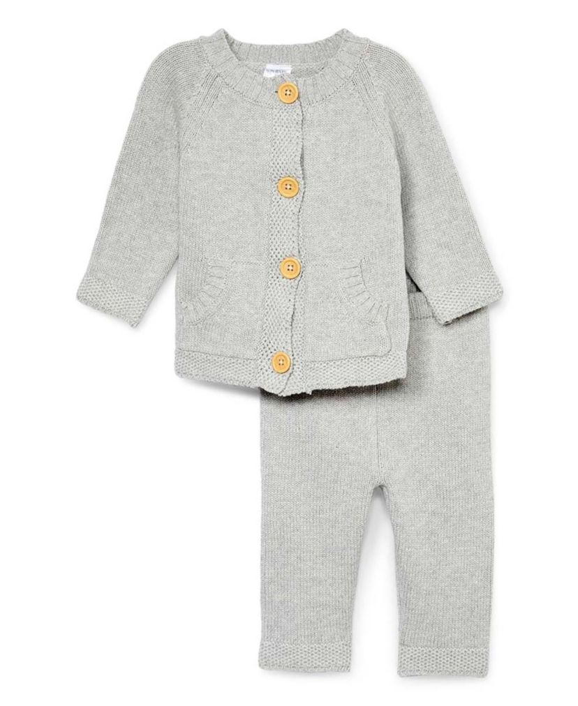 Baby Boys and Girls 2 Piece Knit Set, Gray