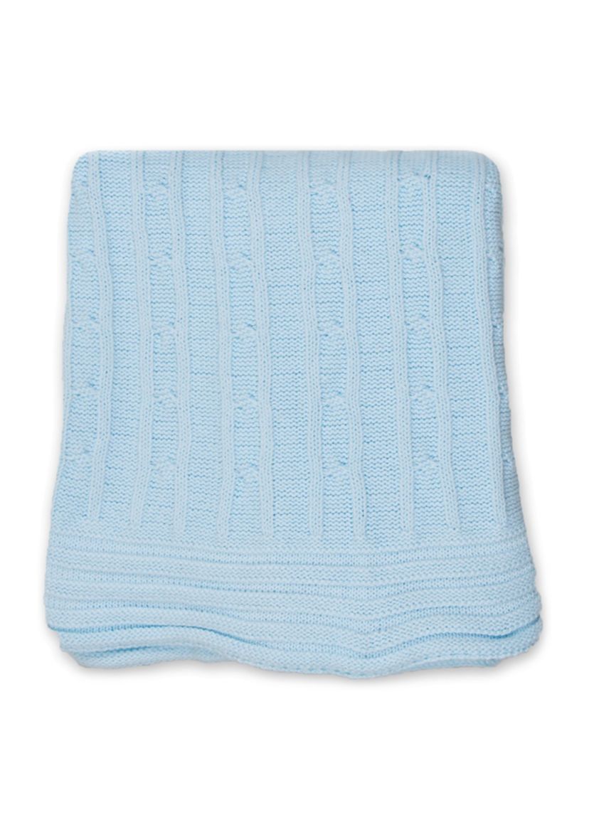Baby Boys Cable Knit Blanket, Blue