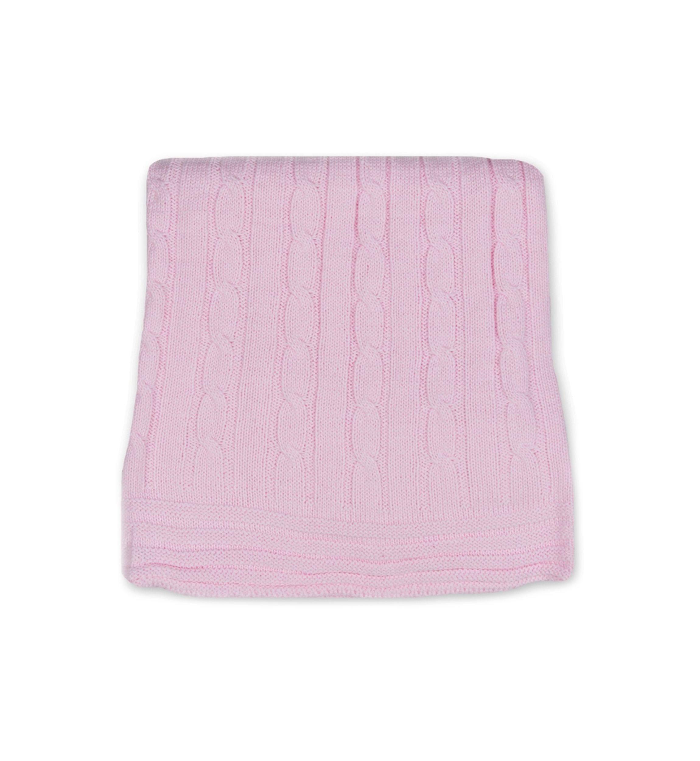 Baby Girls Pink Cable Knit Blanket