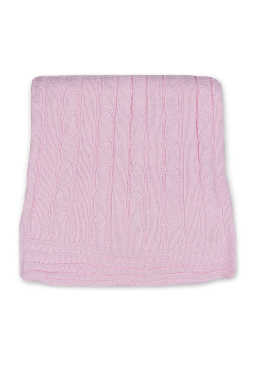 Baby Girls Pink Cable Knit Blanket