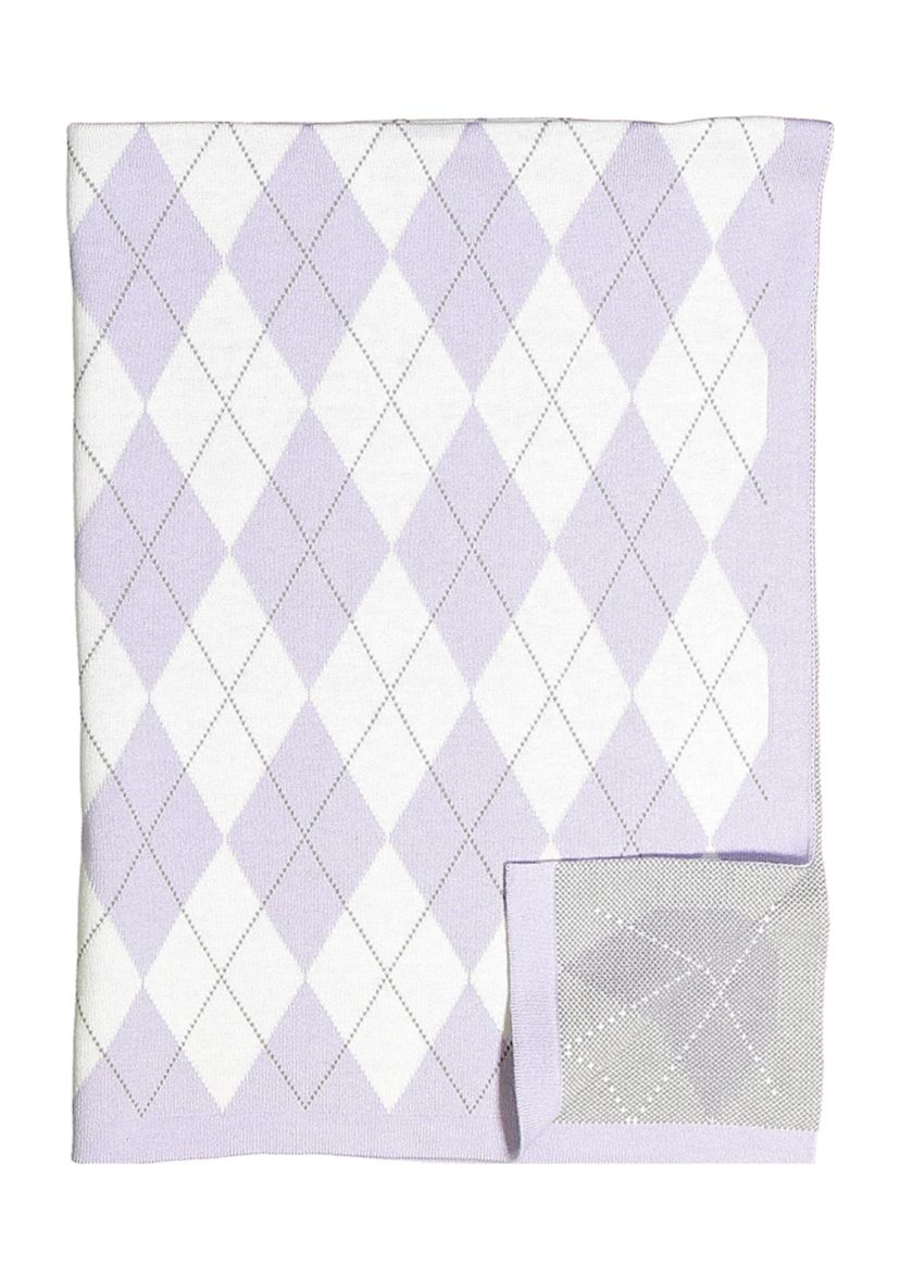 Baby Girls Argyle Knit Blanket, Purple