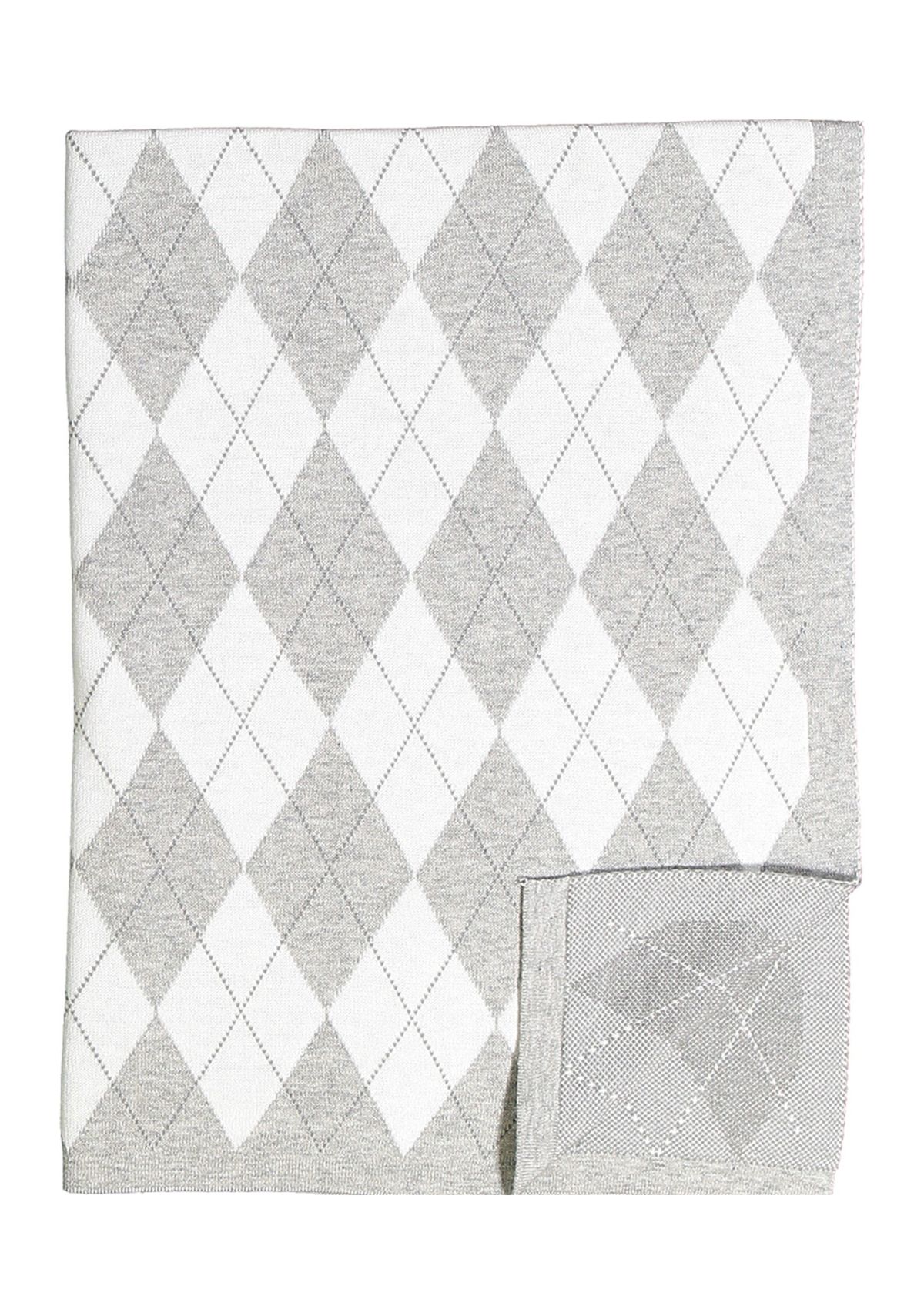Baby Argyle Knit Blanket, Gray