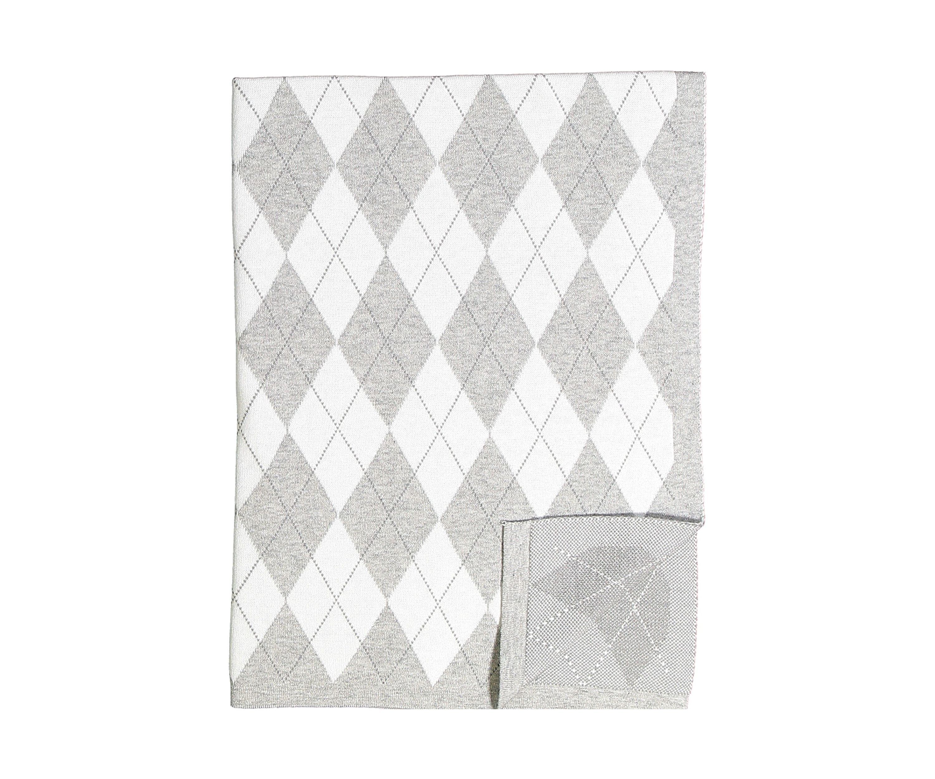 Baby Argyle Knit Blanket, Gray