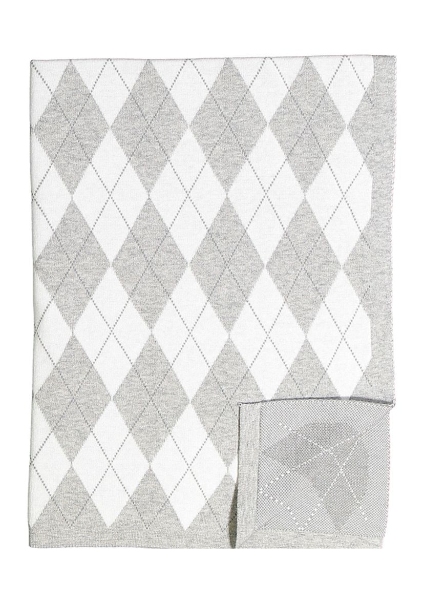 Baby Argyle Knit Blanket, Gray