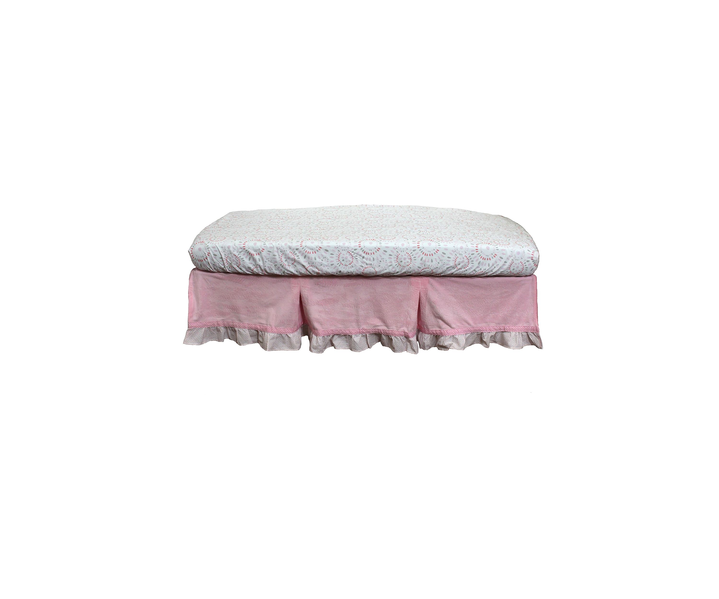 Baby Girls Pink Velour Crib Dust Ruffle