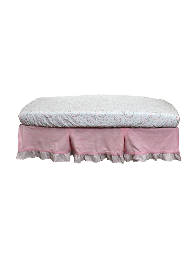 Baby Girls Pink Velour Crib Dust Ruffle