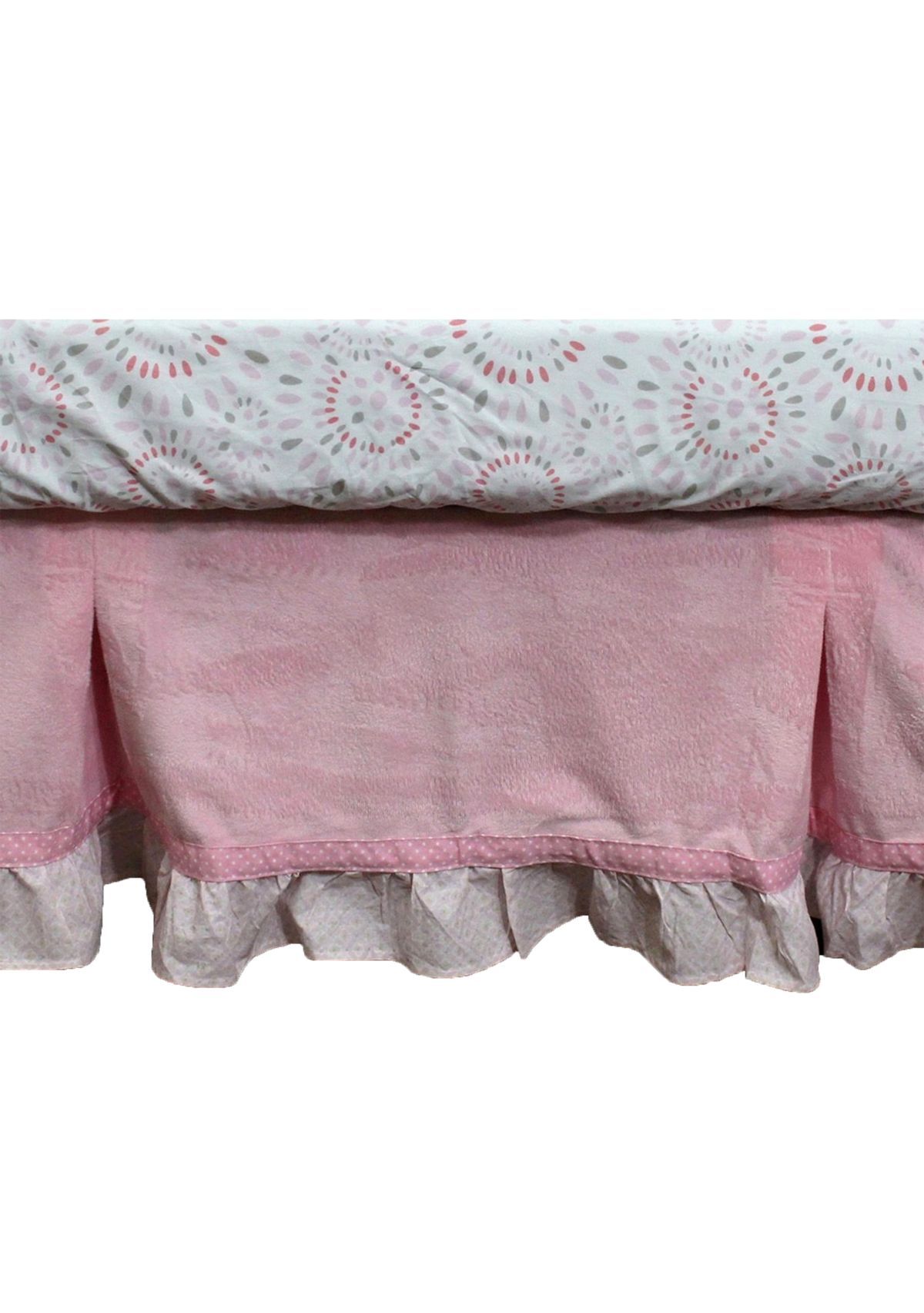 Baby Girls Pink Velour Crib Dust Ruffle