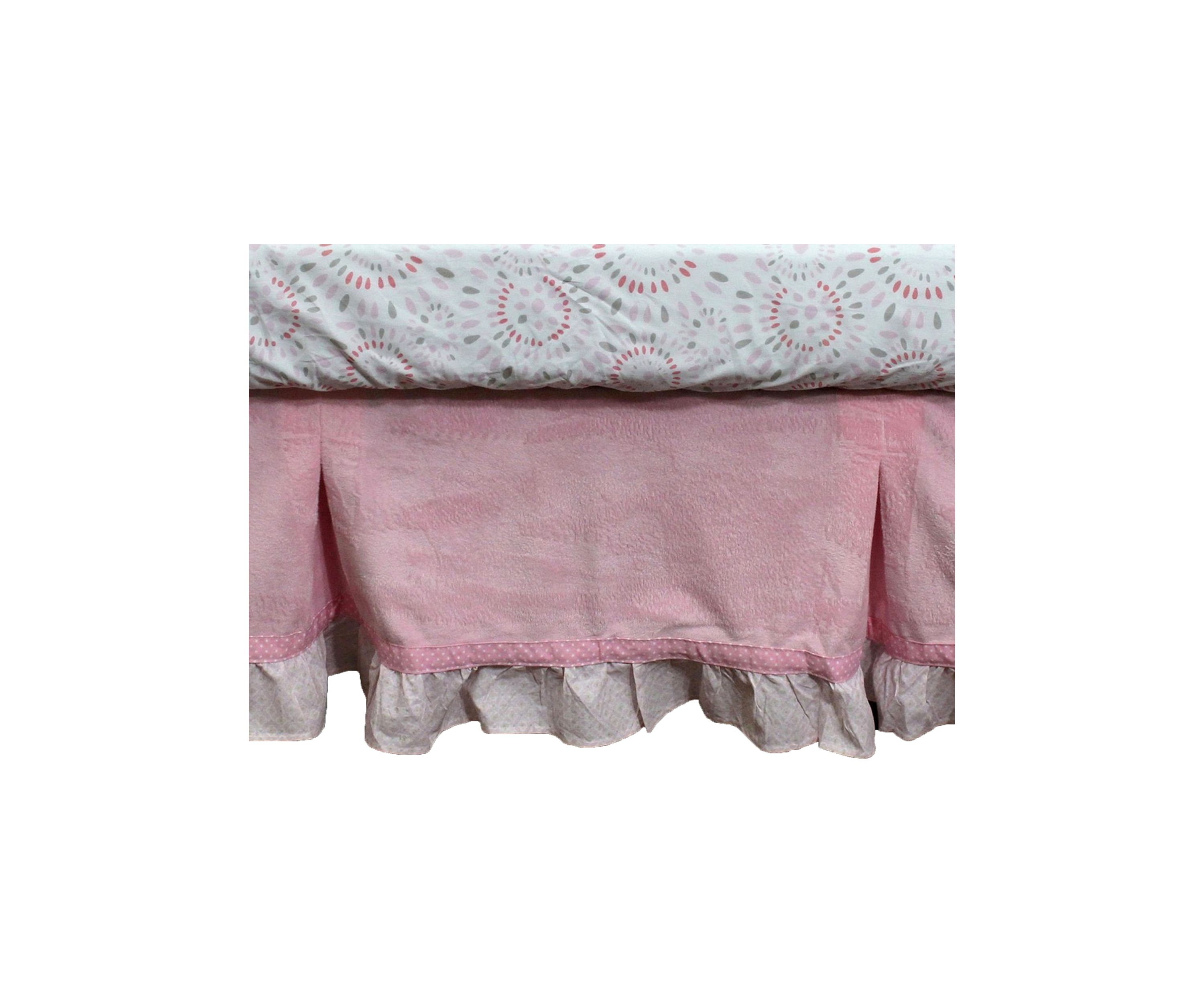 Baby Girls Pink Velour Crib Dust Ruffle