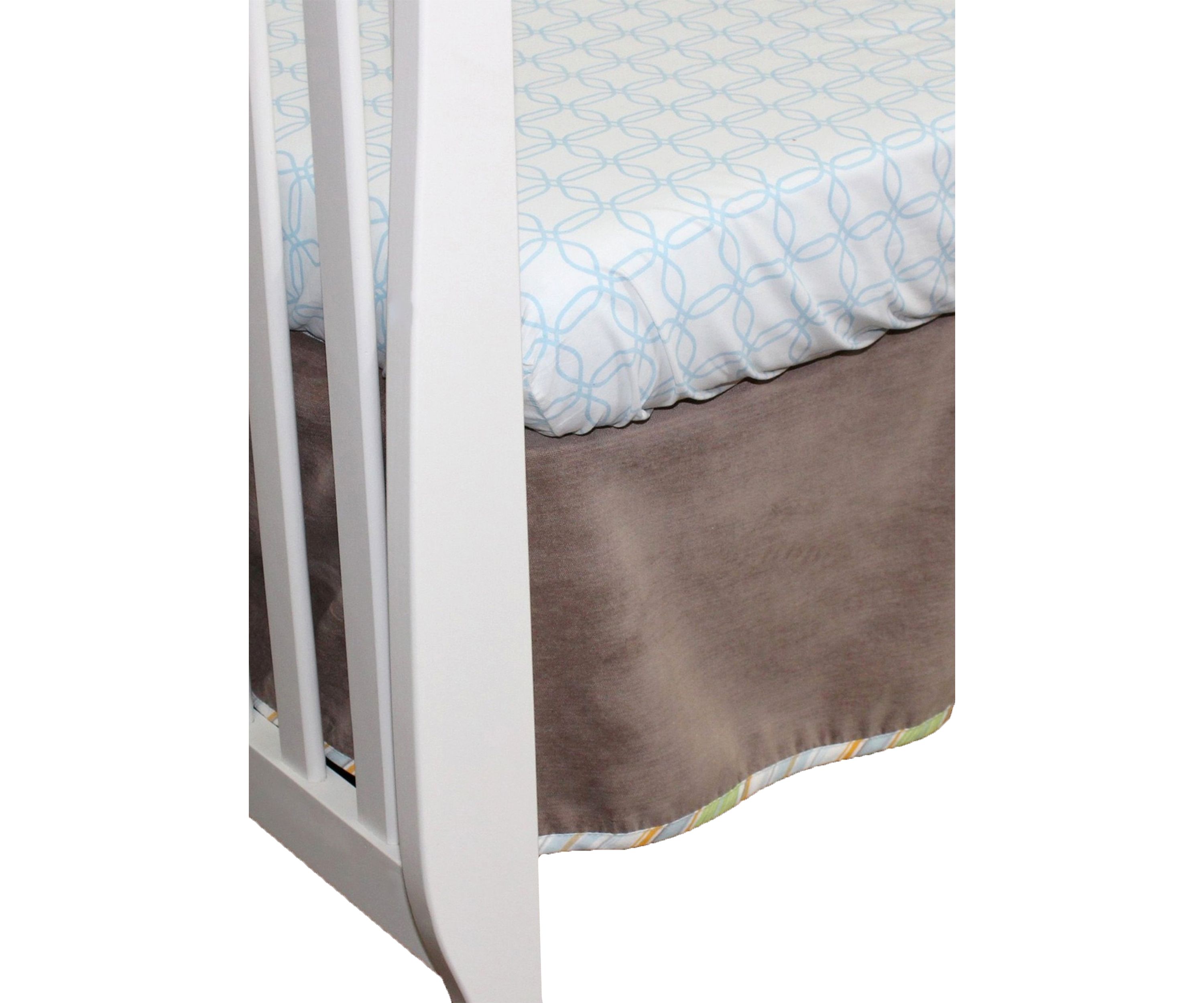 Baby Cocoa Velour Crib Dust Ruffle