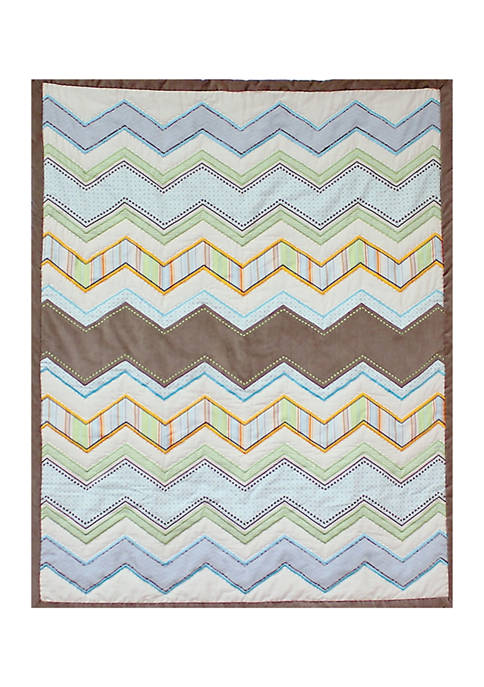 Baby Zig Zag Hand Quilted Cotton Quilt