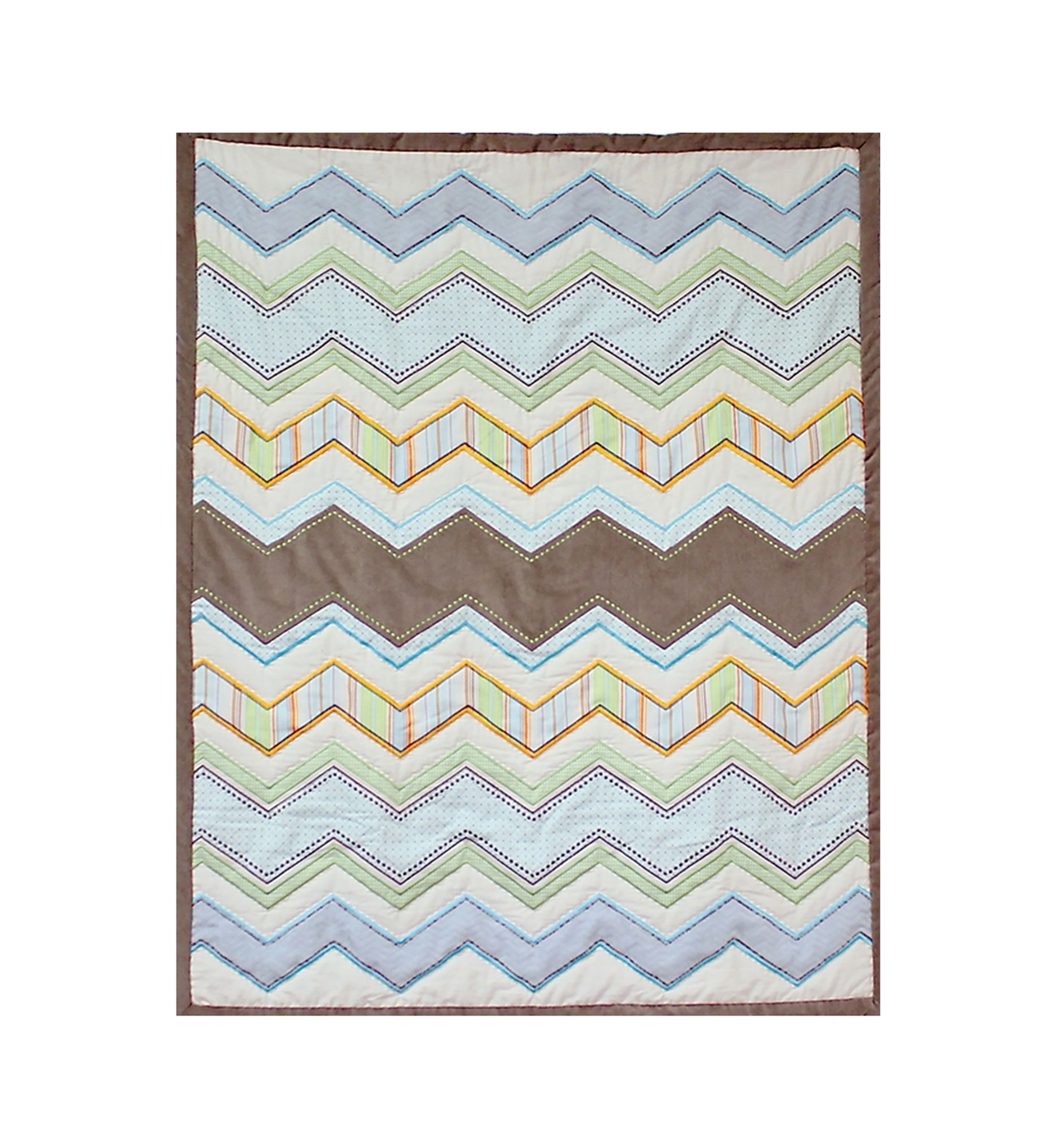 Baby Zig Zag Hand Quilted Cotton Quilt