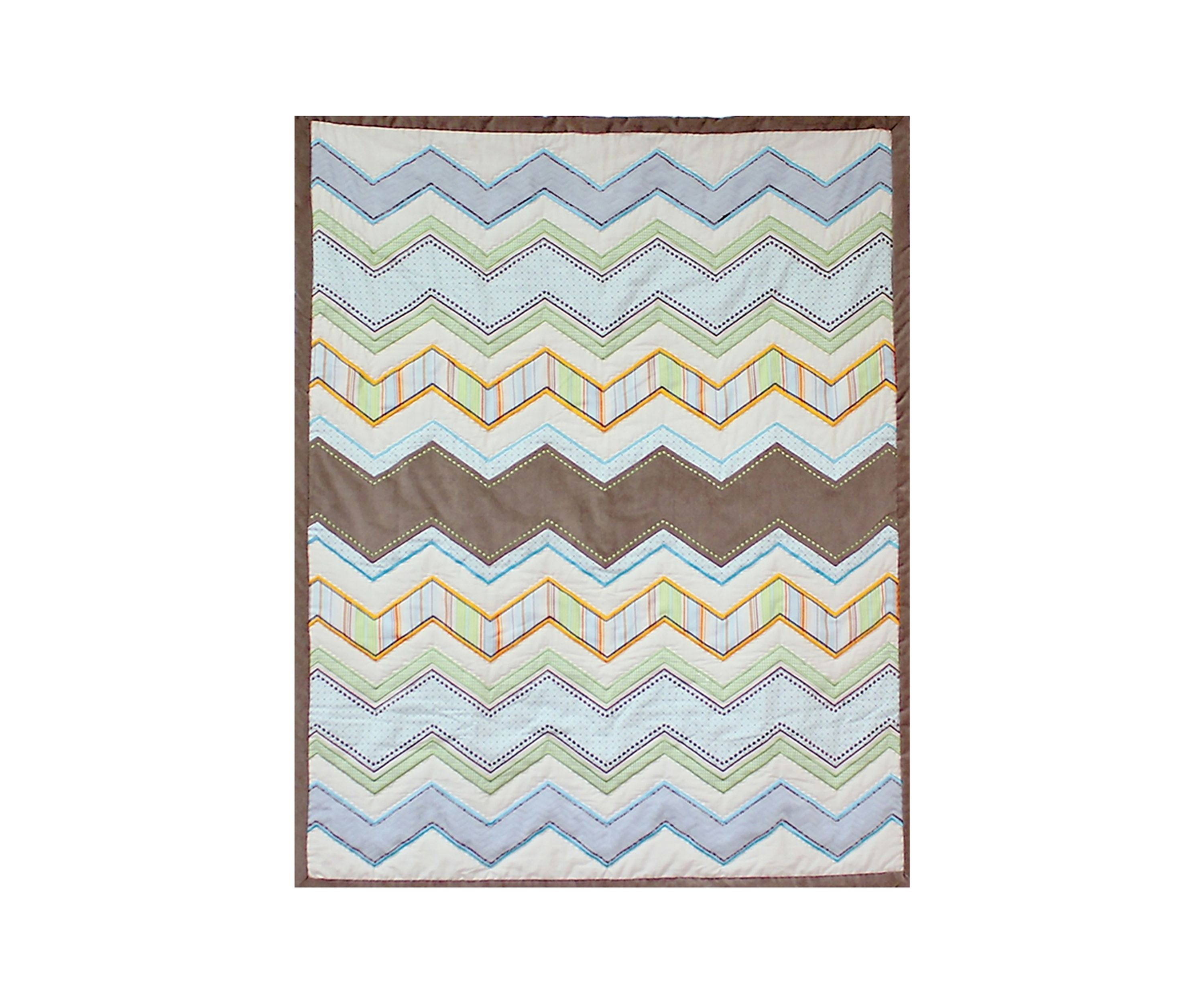 Baby Zig Zag Hand Quilted Cotton Quilt