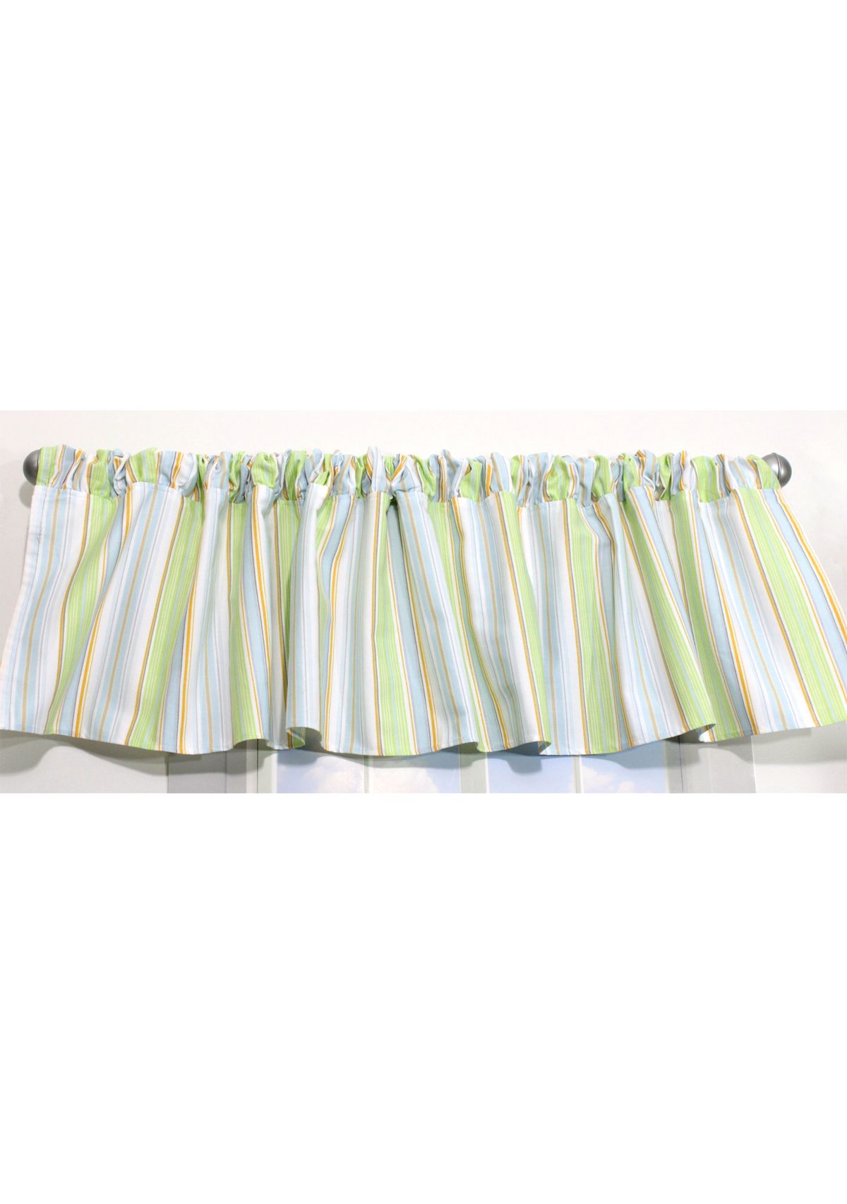 Baby Boys Nursery Blue Stripe Window Valance