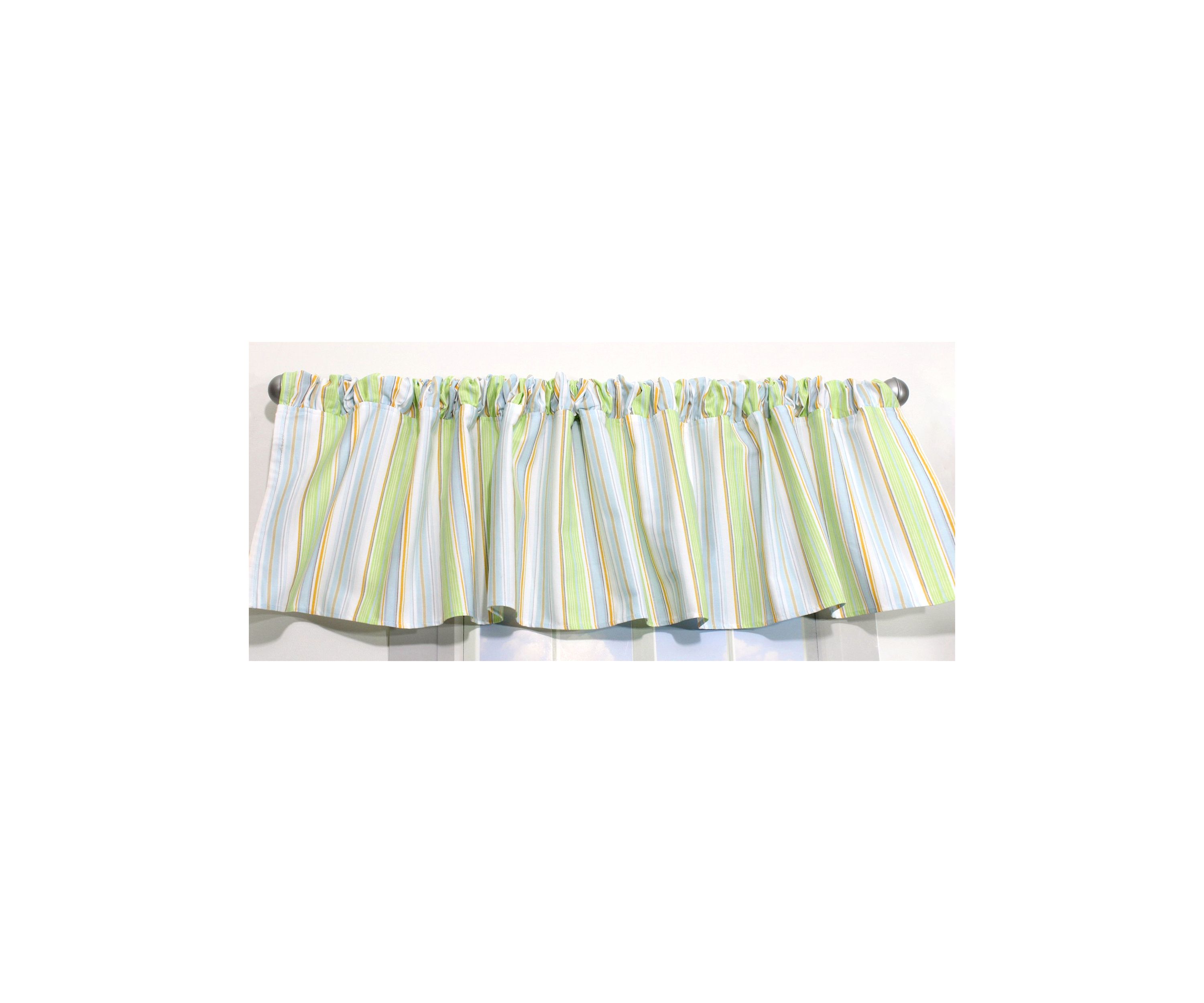 Baby Boys Nursery Blue Stripe Window Valance