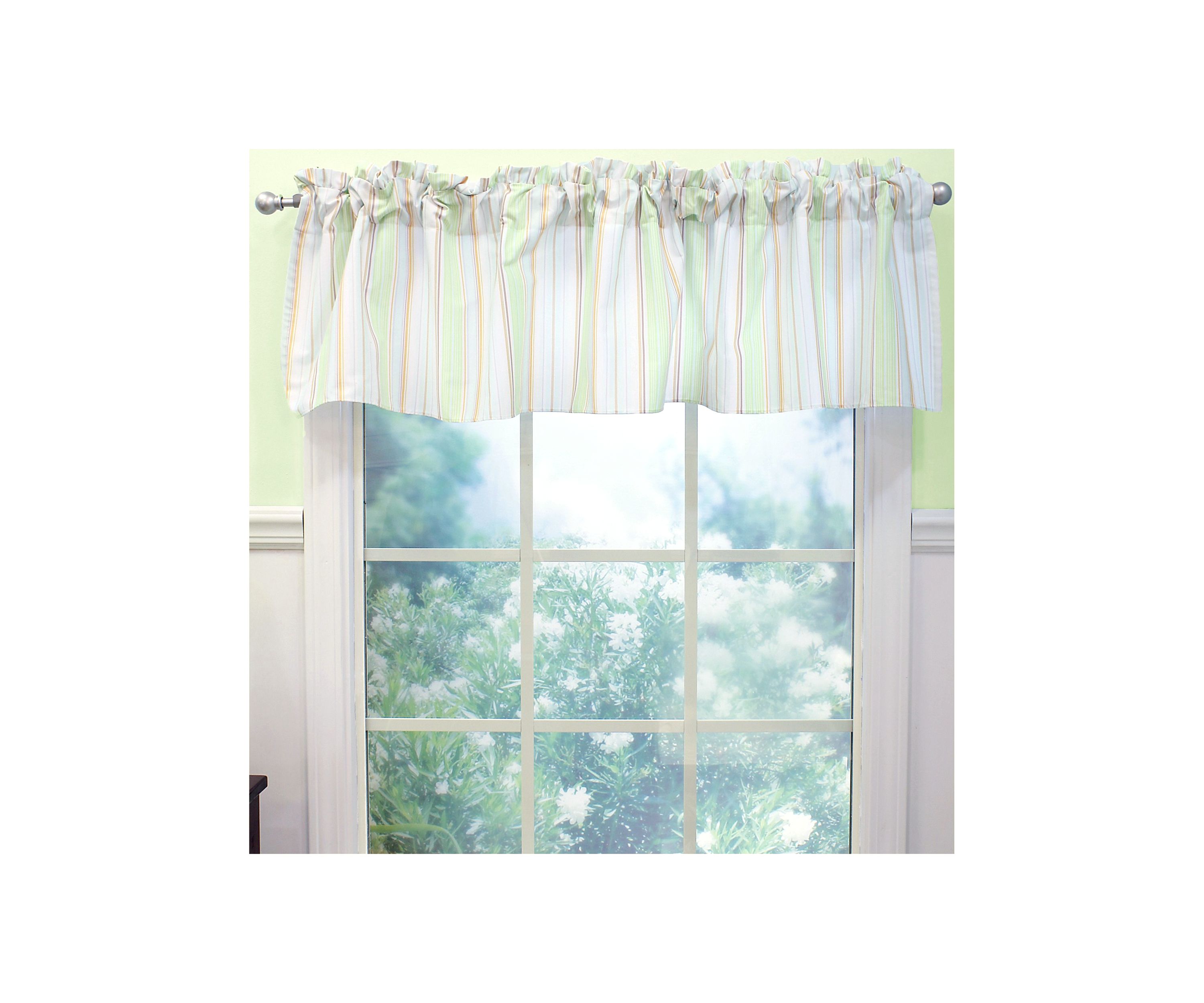 Baby Boys Nursery Blue Stripe Window Valance
