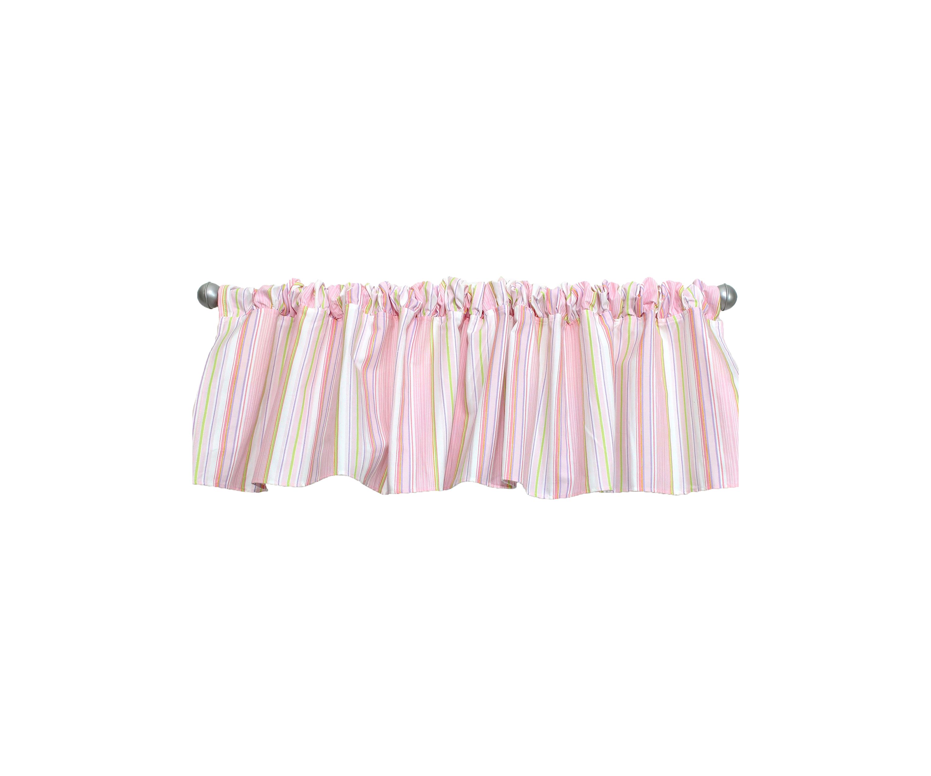 Baby Girls Nursery Pink Stripe Window Valance