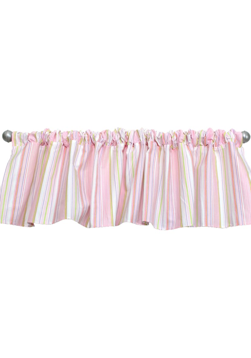 Baby Girls Nursery Pink Stripe Window Valance