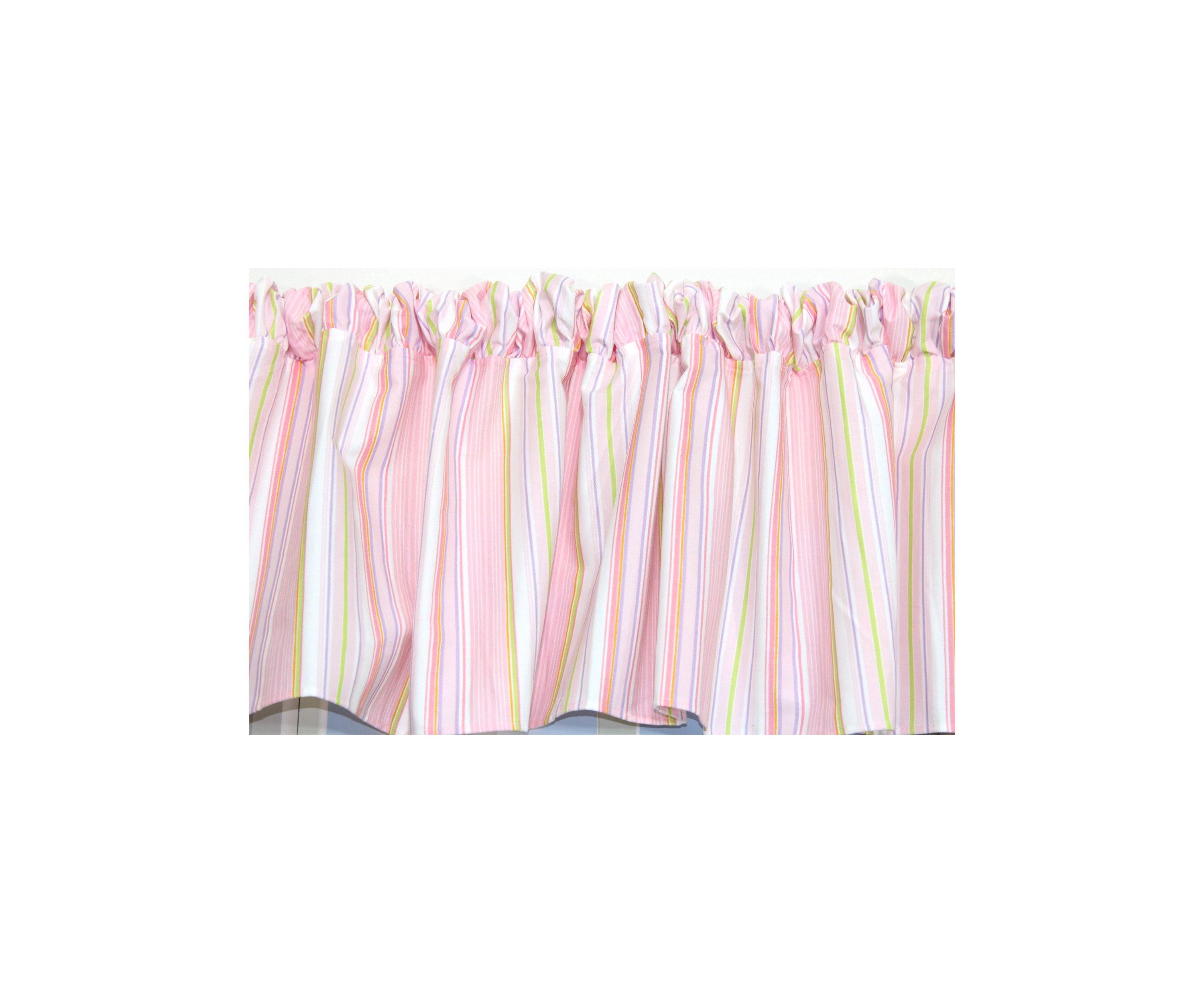 Baby Girls Nursery Pink Stripe Window Valance